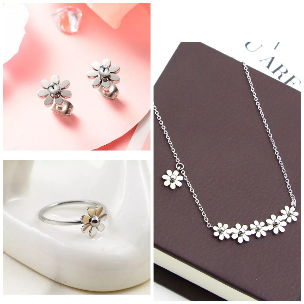 Stainless steel 6 Daisy Necklace - Picture 5 of 5